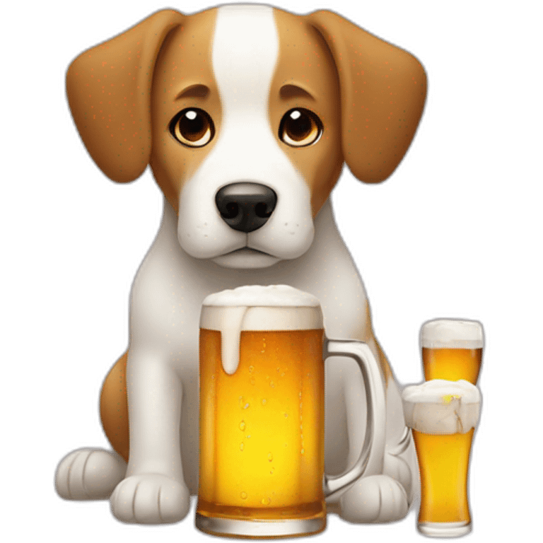 Dog and beer emoji