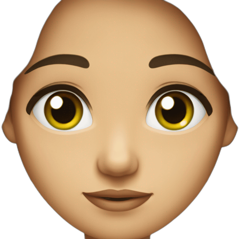 Fille brune yeux vert emoji