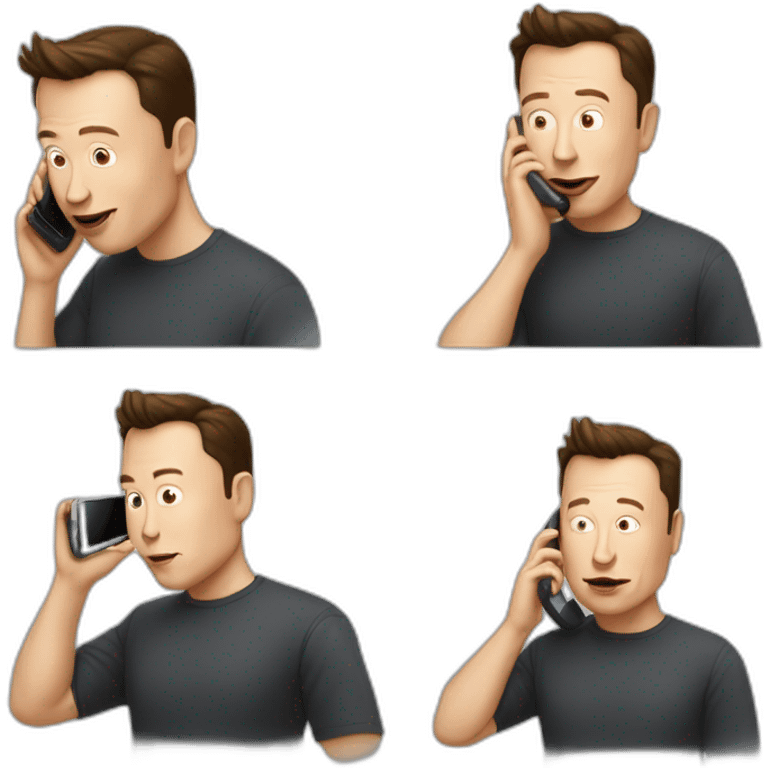 Elon musk qui mange un téléphone  emoji