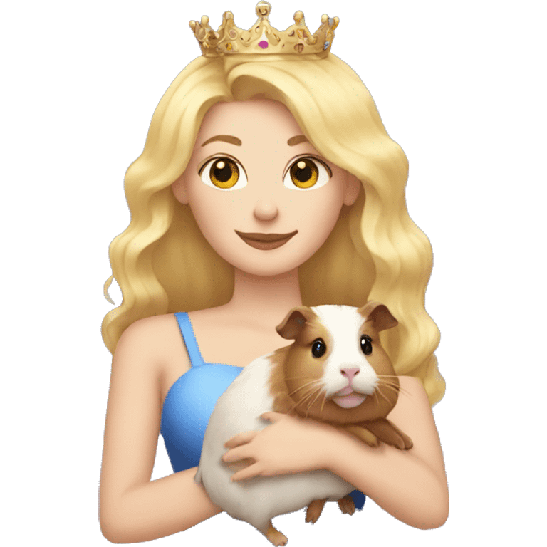 Blonde queen holding a cat and a guinea pig emoji