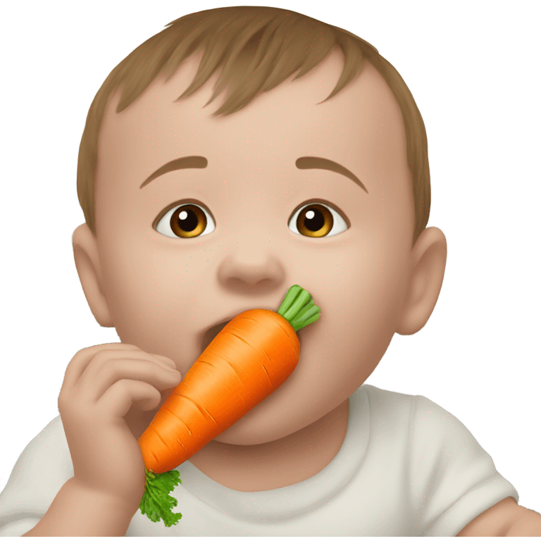 Baby eating carrot emoji