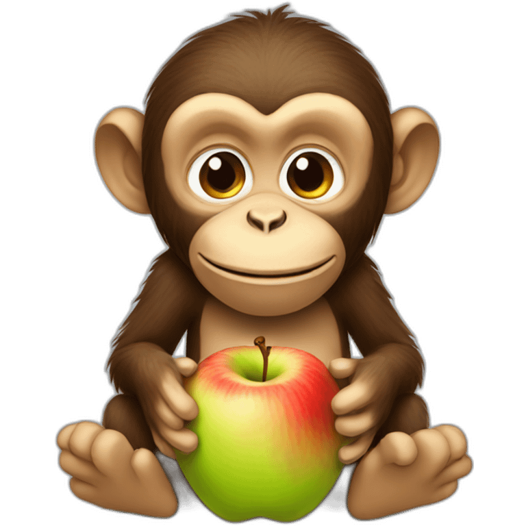 monkey eat apple emoji