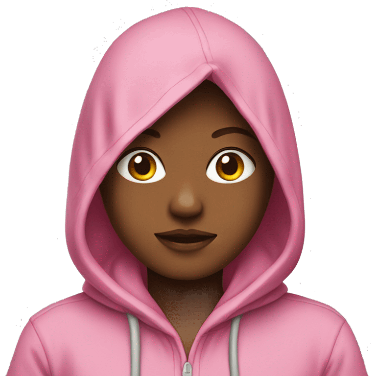 Girl wearing a pink hoodie emoji