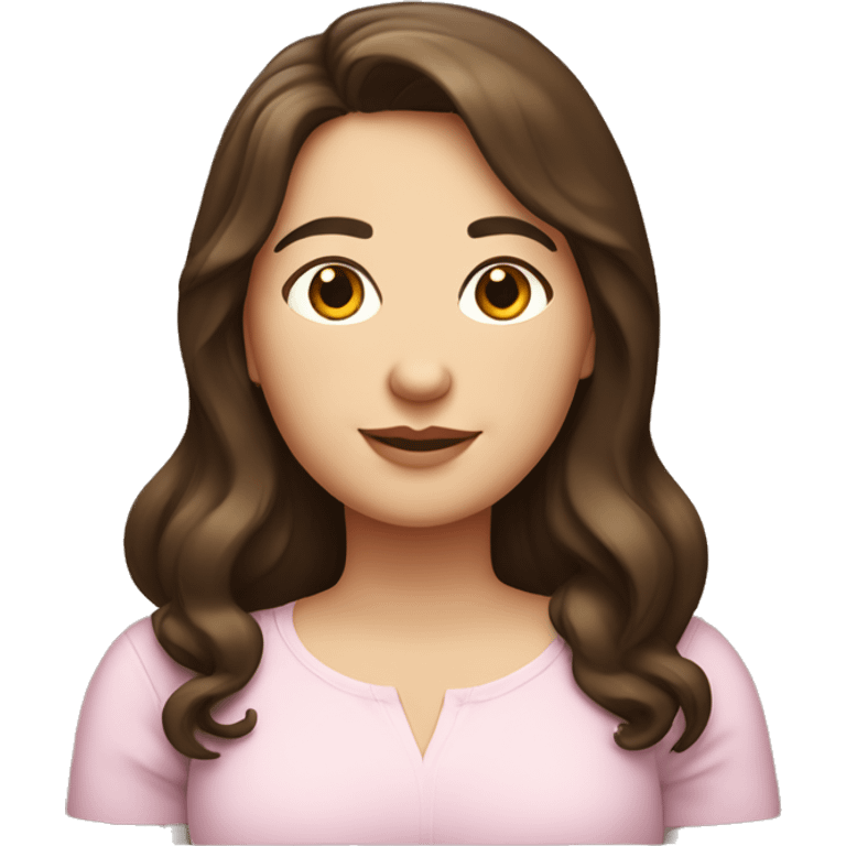 Disproportionately chubby Caucasian brunette lady emoji