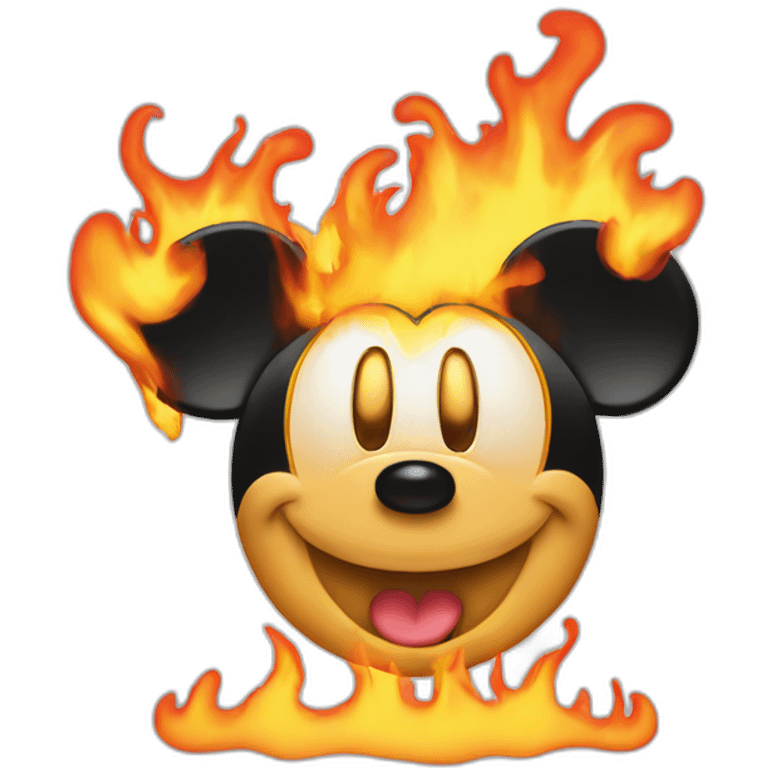 mickey mouse on fire emoji