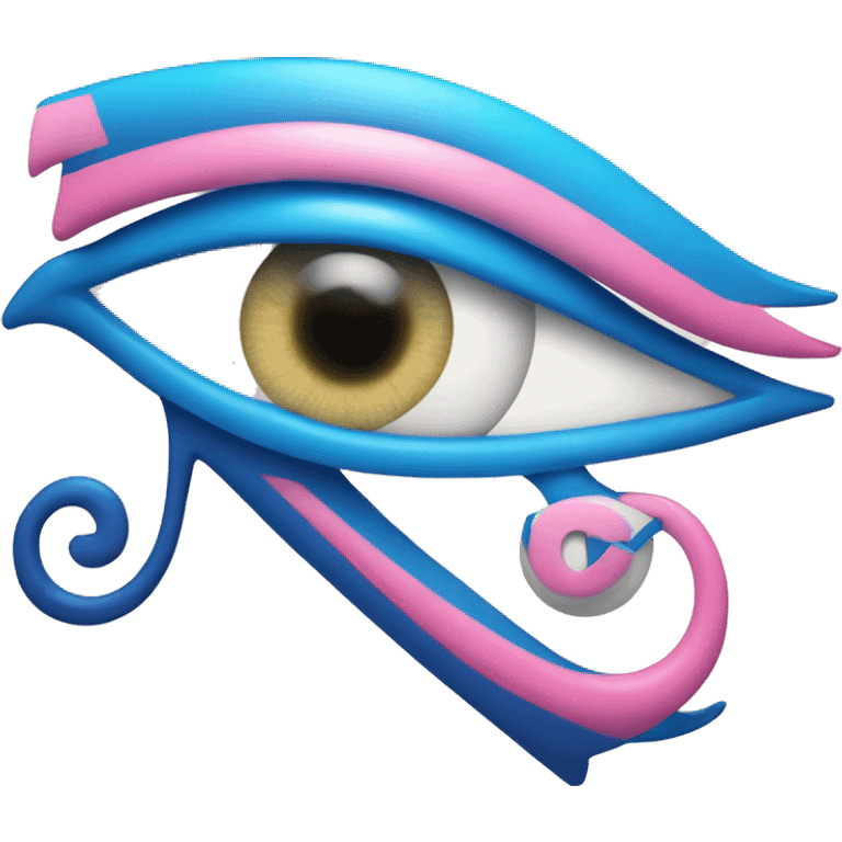 eye of horus with transgender pink and blue inside the transgender symbol emoji