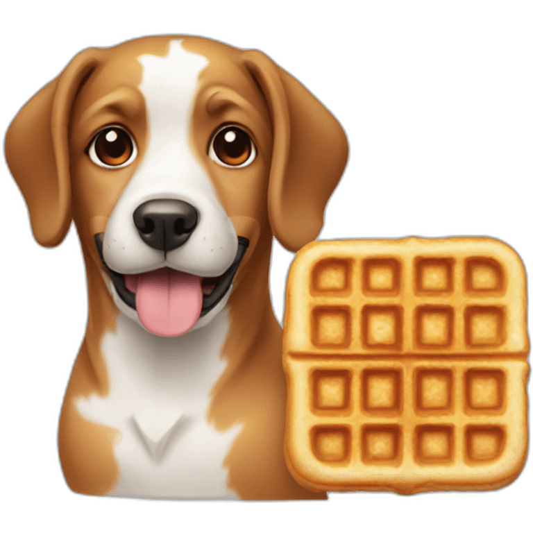 a dog with a waffle emoji