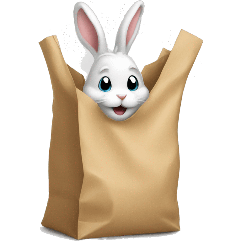 happy rabbit in bag emoji