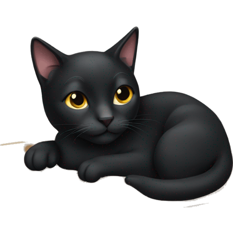 Black cat loafing emoji