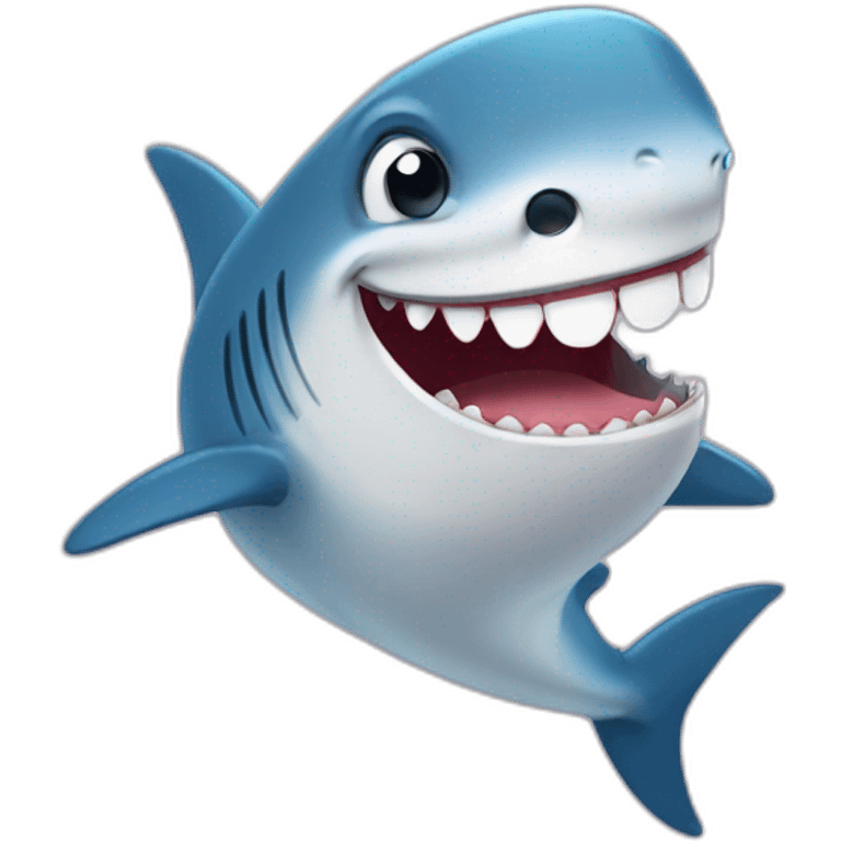 Cute Shark laughing with tears emoji