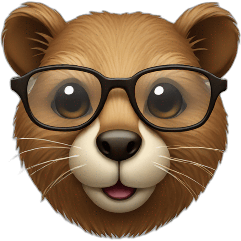 Beaver with glasses  emoji