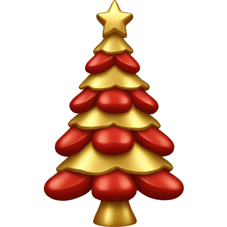 Gold and red Christmas tree emoji