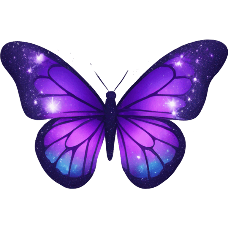 Purple-Shiny-Gem-Crystal-Glitter-Galaxy-Gradient-Sparkle-Stars-Glass-Butterfly emoji