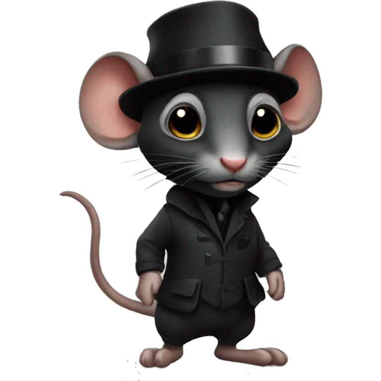 Spy black rat emoji