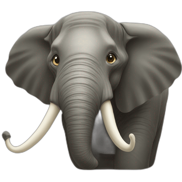 Lièvre sur un élèphant emoji