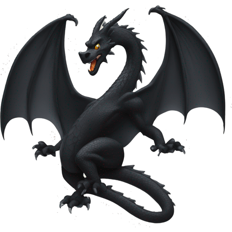 Stylized black dragon  emoji