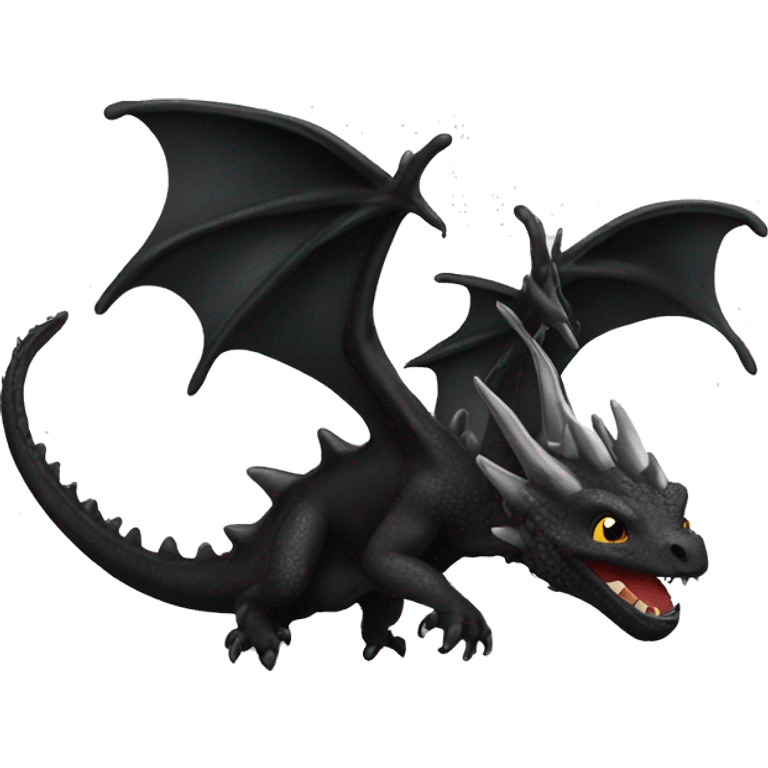 black dragons flying out of book emoji