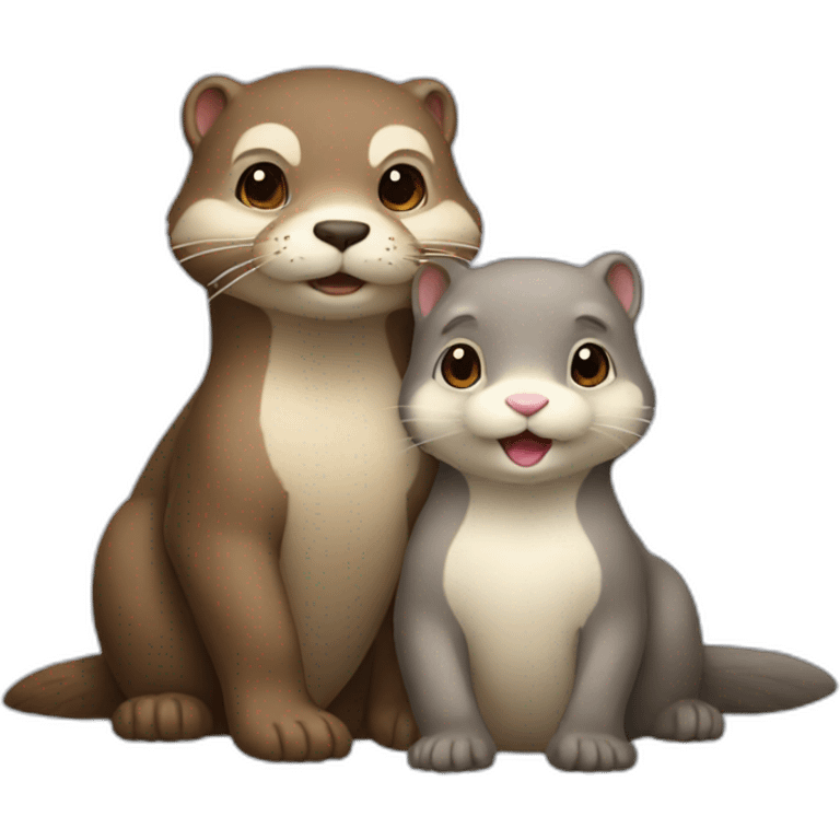 Loutre et lapin  emoji