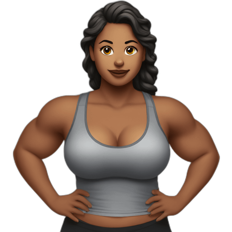 voluptuous girl pectoral workout emoji