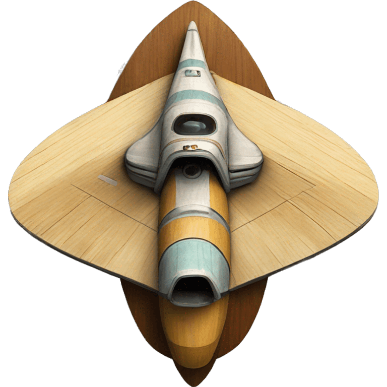 Retro Photographic quality Painted Flying Starship spacecraft wooden  emoji