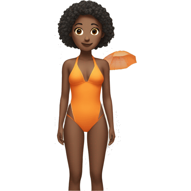 wearing orange swim suit emoji