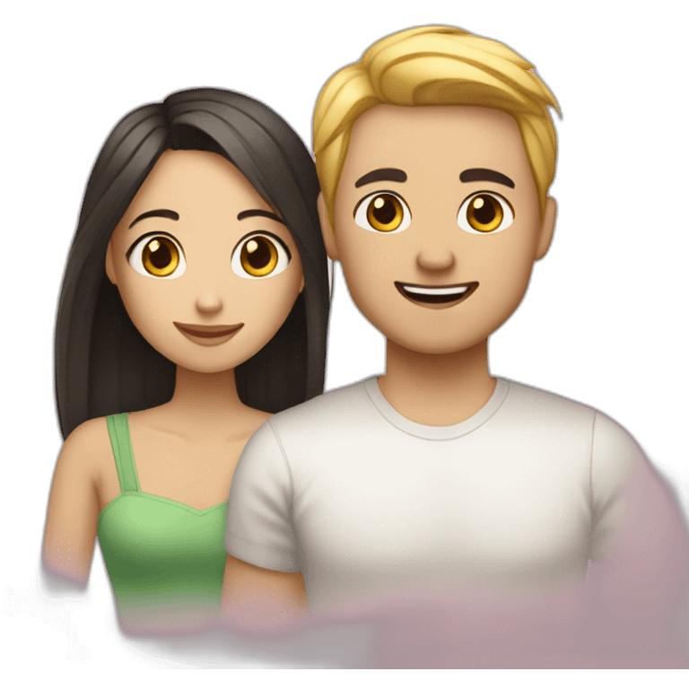 a picture of me and my girlfriend (we are both light skinned chinese) emoji