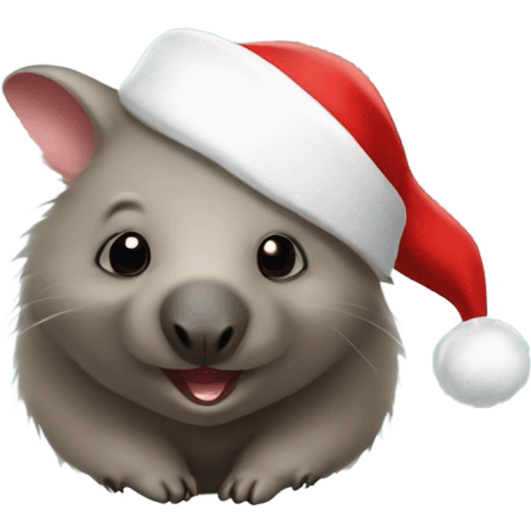 Wombat with santa hat emoji