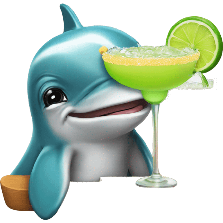 Dolphins with margarita  emoji