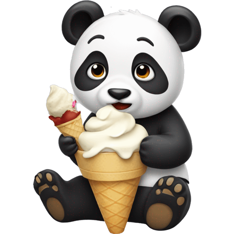 Panda eating ice cream emoji