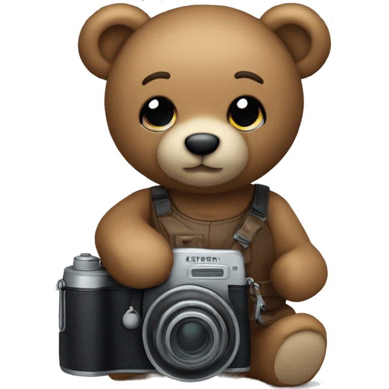 Teddy bear holding aCamera  emoji