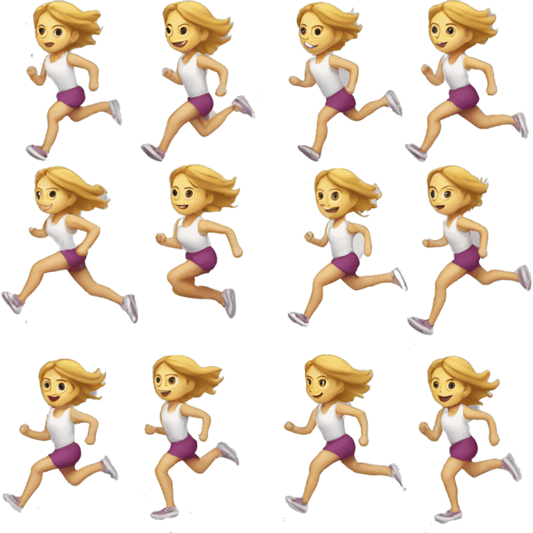 white woman running emoji