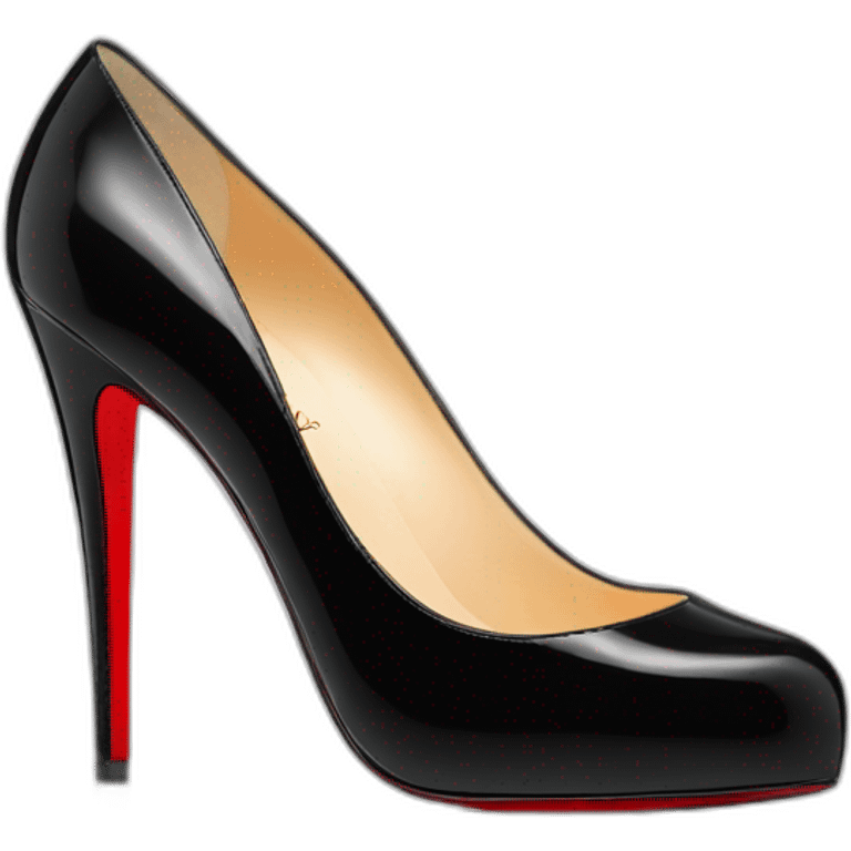 One WEDGE heel LOUBOUTIN black leather PATENT emoji