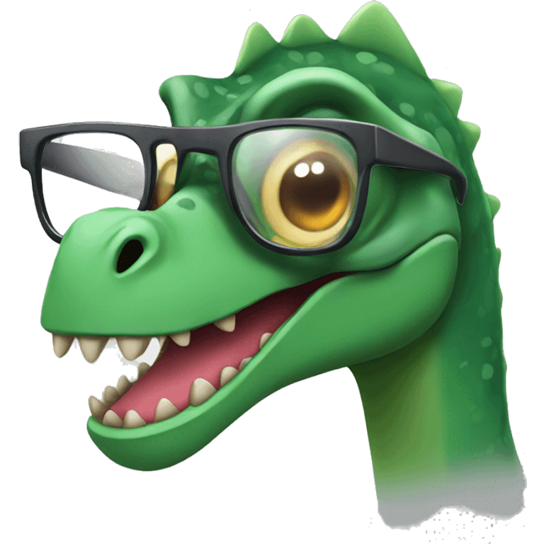 Dinosaur with cool glasses emoji