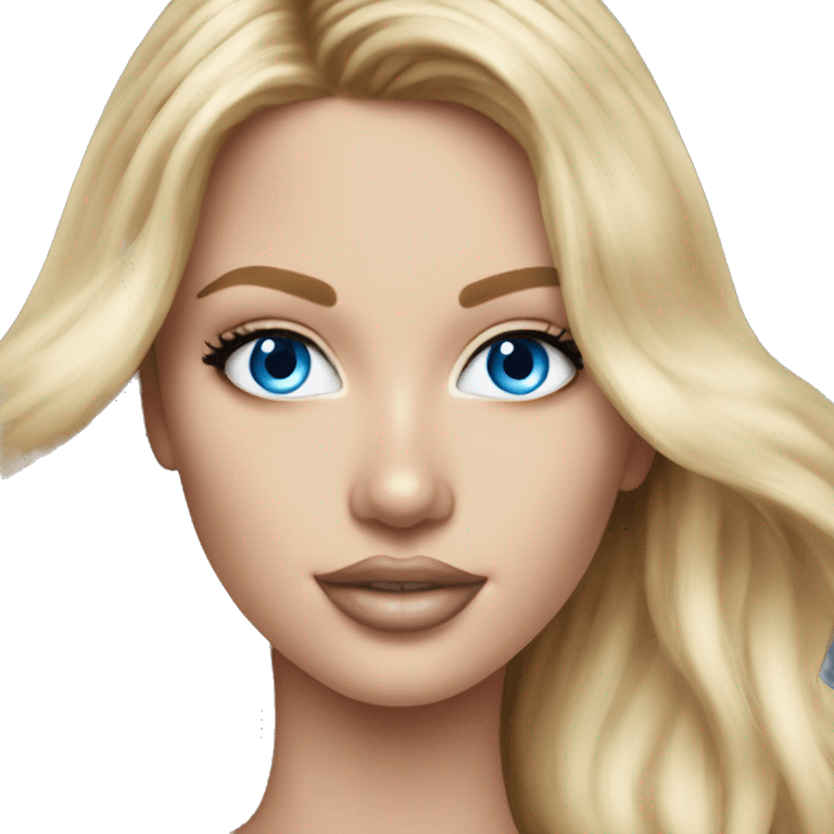 Realistic victoria secret model blonde blue eyes  emoji