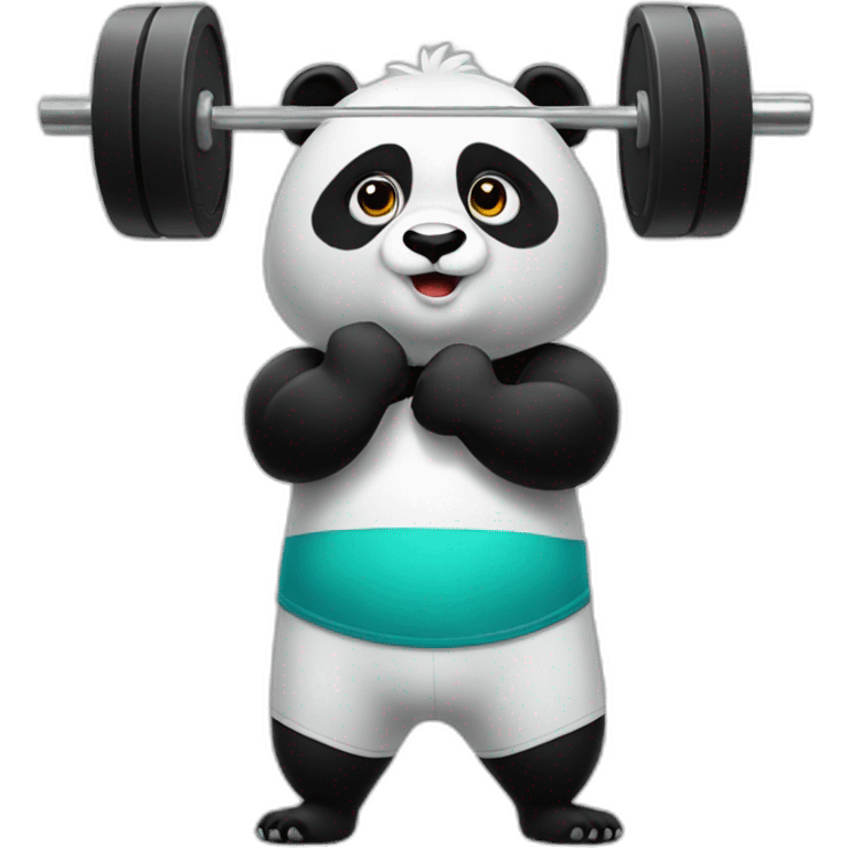 Panda who weightlifting  emoji