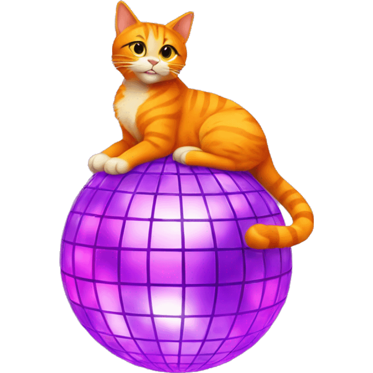 orange cat on disco ball emoji