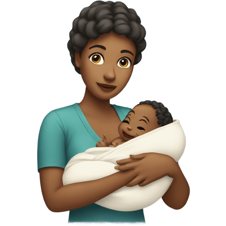 a mother holding her newborn baby emoji