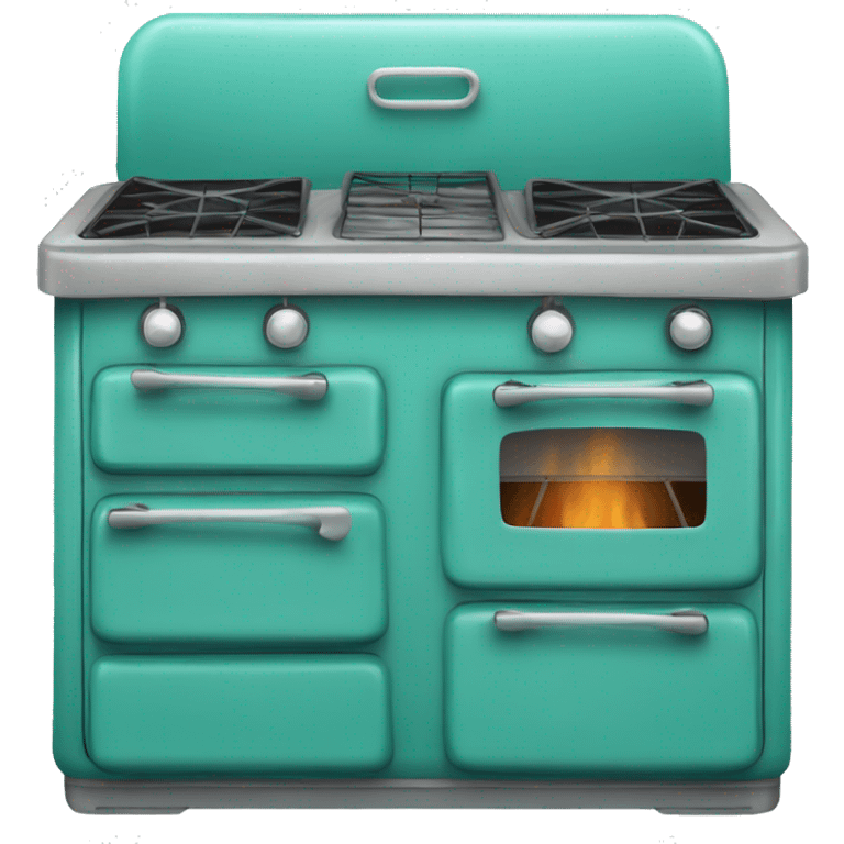 Realistic turquoise camping  stove isolated.  emoji