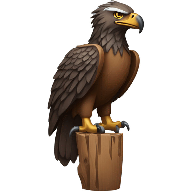 Wooden eagle totem 🦅  emoji