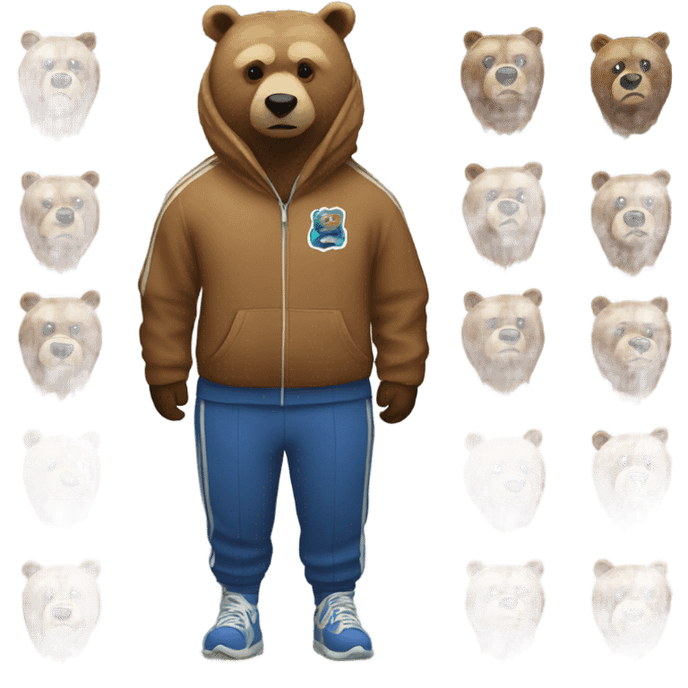 Grizzly bear wearing a tracksuit  emoji