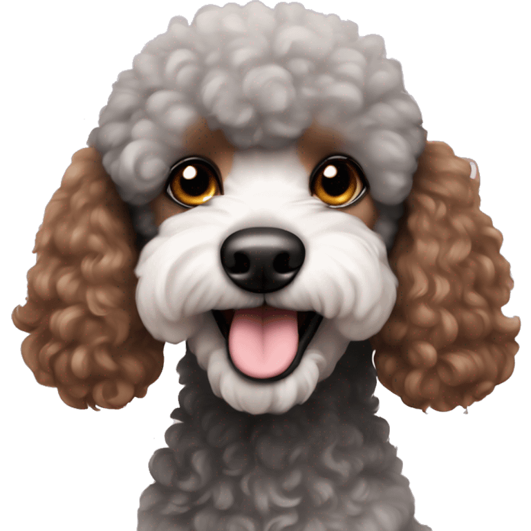 Tri color poodle emoji