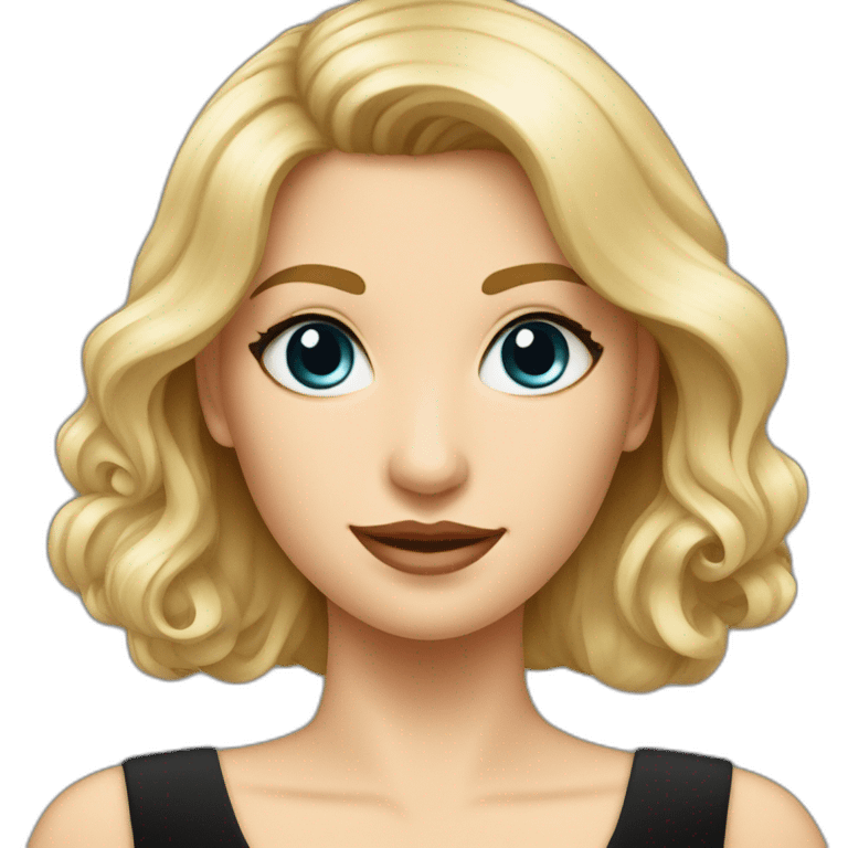 elegant caucasian girl in black dress emoji