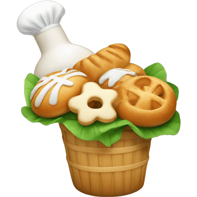 buket with bakery emoji