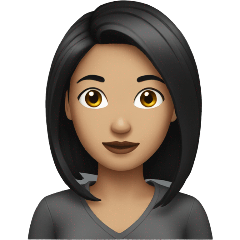 Women with black hair emoji