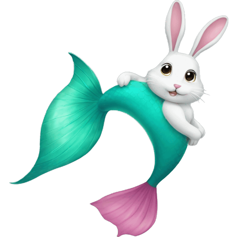 bunny swimming with a mermaid tail emoji