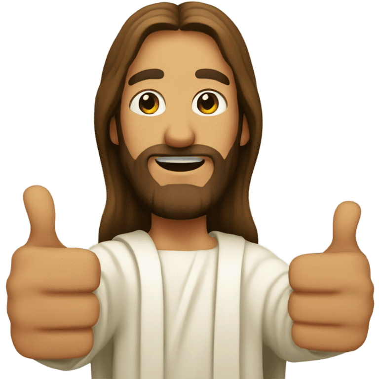 Jesus giving a thumbs up emoji