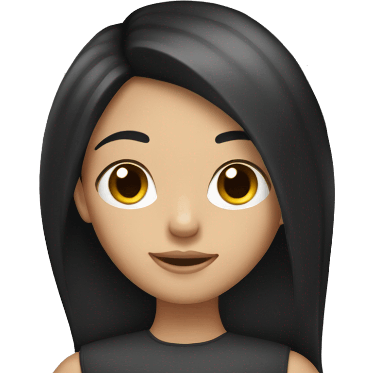 Brunette girl with straight black hair emoji