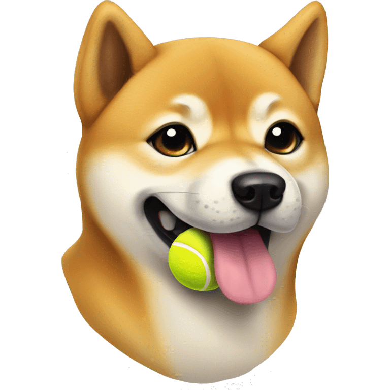 Shiba Inu with a tennis ball emoji