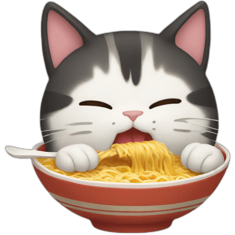 cat who eat ramen emoji