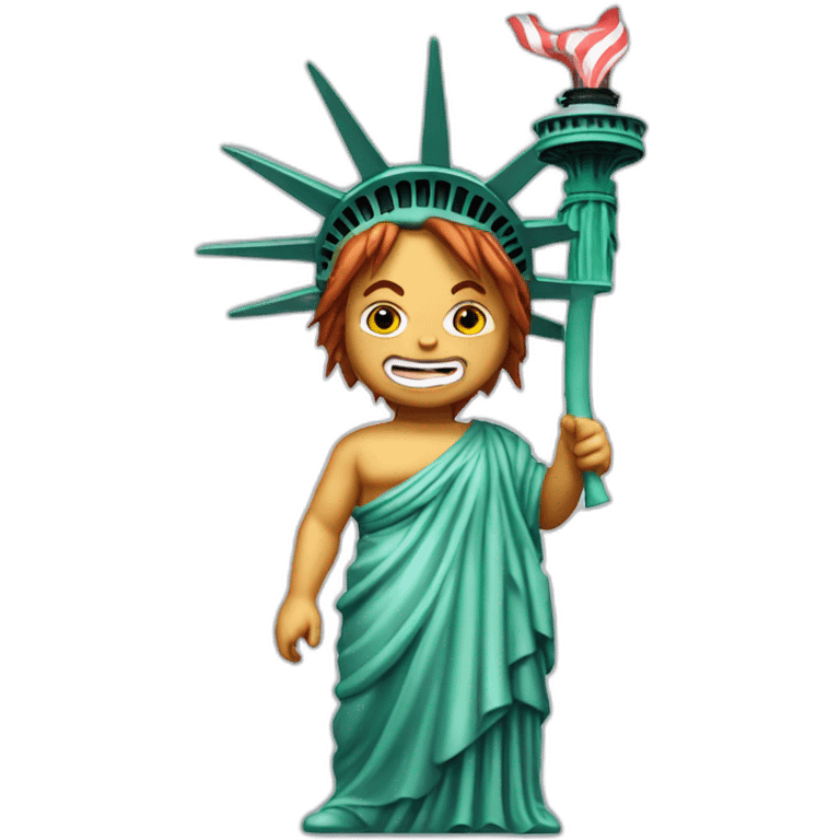 Chucky as a statue of liberty emoji